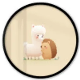 Alpaca - Egel - Bruin - Knuffelen Fotolijst rond zonder passe partout klein -3d