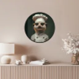 Dier - Kok - Stokstaartje Fotolijst rond zonder passe partout klein -sfeer3