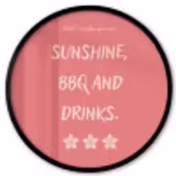 BBQ - Quote - Roze - Zomer Fotolijst rond zonder passe partout klein -3d