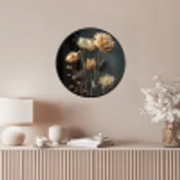 Boeket - Bloemen - Licht - Zwart Fotolijst rond zonder passe partout klein -sfeer3