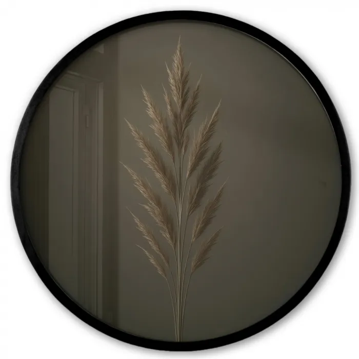Tak - Pluimgras - Donkerbruin Fotolijst rond zonder passe partout klein -3d