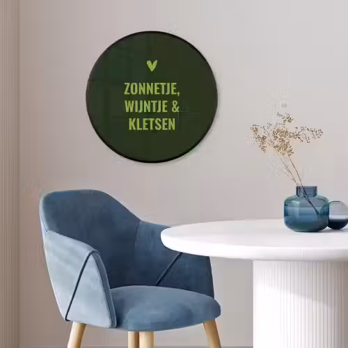 Donkergroen - Quote - Zon - Zomer Fotolijst rond zonder passe partout klein -sfeer2