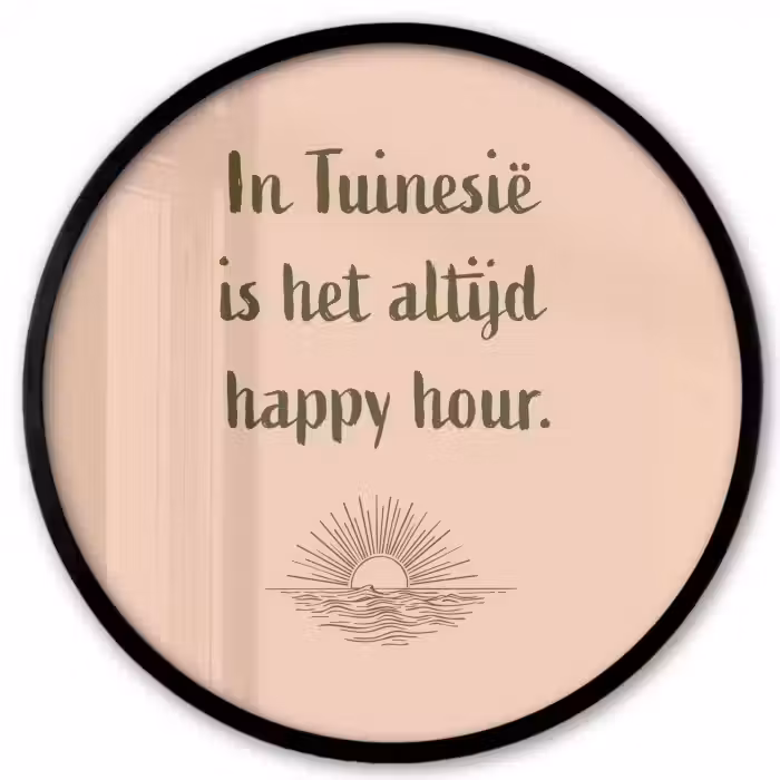 Tuin - Roze - Quote - Zon Fotolijst rond zonder passe partout klein -3d