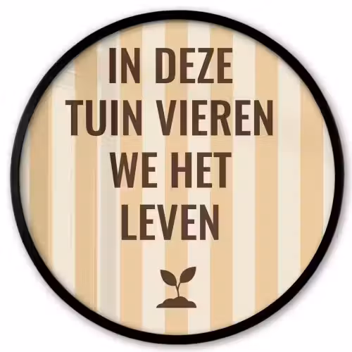 Tuin - Quote - Strepen - Zomer Fotolijst rond zonder passe partout klein -3d