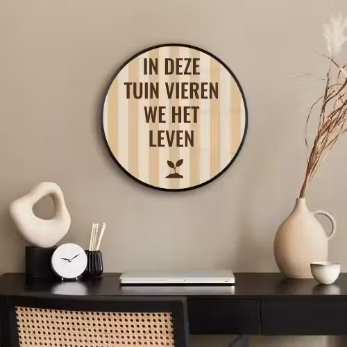 Tuin - Quote - Strepen - Zomer Fotolijst rond zonder passe partout klein -sfeer1