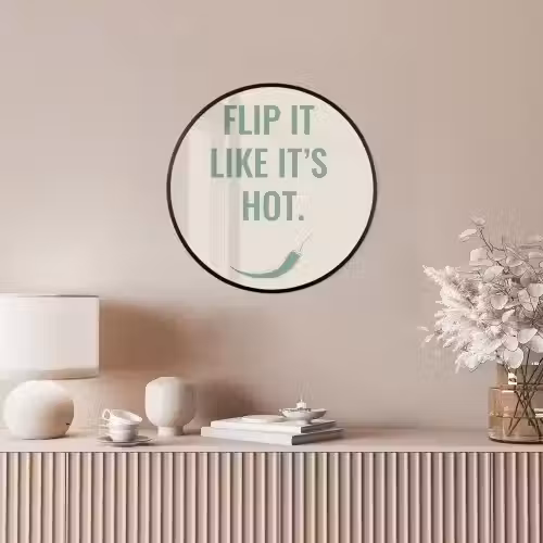 Groen - Quote - Zomer - Chilipeper Fotolijst rond zonder passe partout klein -sfeer3