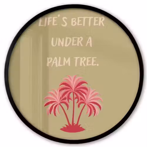 Groen - Zomer - Quote - Palmboom Fotolijst rond zonder passe partout klein -3d
