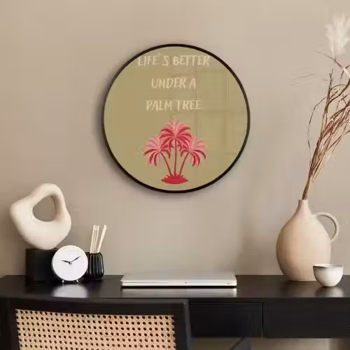 Groen - Zomer - Quote - Palmboom Fotolijst rond zonder passe partout klein -sfeer1