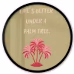Groen - Zomer - Quote - Palmboom Fotolijst rond zonder passe partout klein -3d
