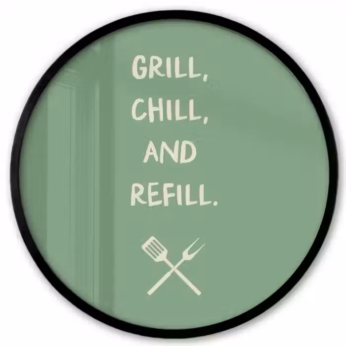 Grill - Groen - Zomer - Quote Fotolijst rond zonder passe partout klein -3d