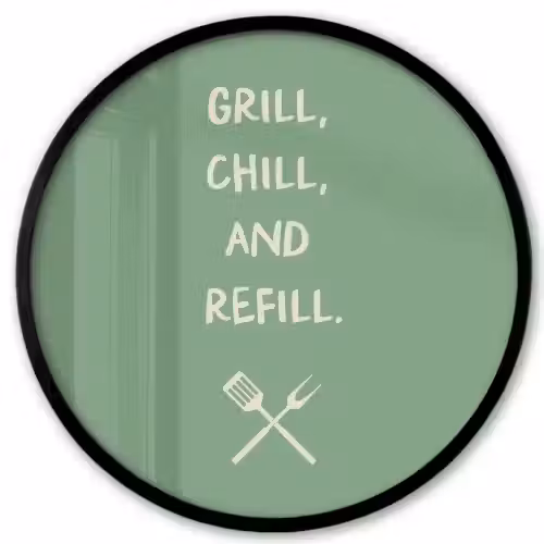 Grill - Groen - Zomer - Quote Fotolijst rond zonder passe partout klein -3d