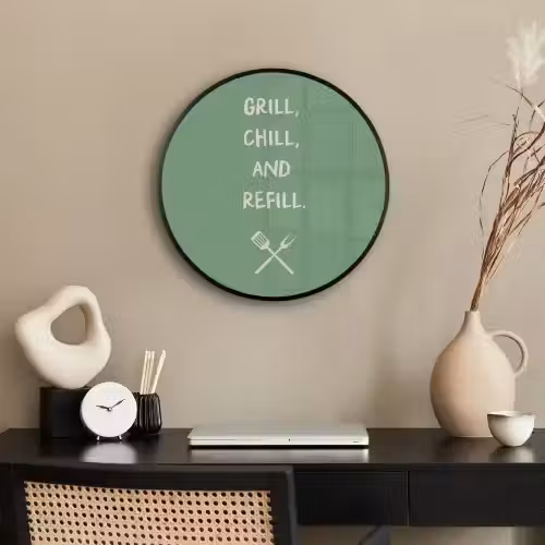 Grill - Groen - Zomer - Quote Fotolijst rond zonder passe partout klein -sfeer1