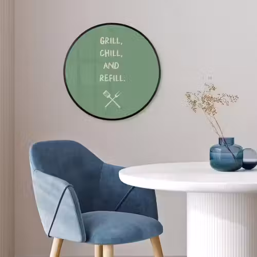 Grill - Groen - Zomer - Quote Fotolijst rond zonder passe partout klein -sfeer2