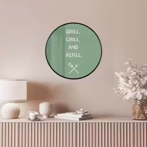 Grill - Groen - Zomer - Quote Fotolijst rond zonder passe partout klein -sfeer3