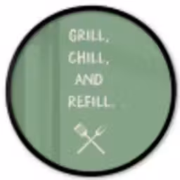 Grill - Groen - Zomer - Quote Fotolijst rond zonder passe partout klein -3d