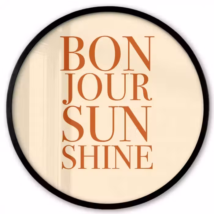 Oranje - Quote - Sun Fotolijst rond zonder passe partout klein -3d