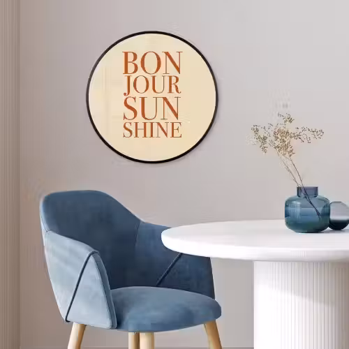 Oranje - Quote - Sun Fotolijst rond zonder passe partout klein -sfeer2