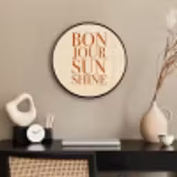 Oranje - Quote - Sun Fotolijst rond zonder passe partout klein -sfeer1