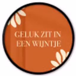 Oranje - Wijntje - Quote Fotolijst rond zonder passe partout klein -3d