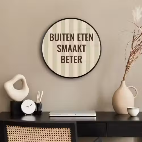 Buiten - Quote - Strepen - Zomer Fotolijst rond zonder passe partout klein -sfeer1