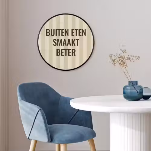 Buiten - Quote - Strepen - Zomer Fotolijst rond zonder passe partout klein -sfeer2