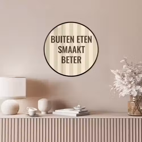 Buiten - Quote - Strepen - Zomer Fotolijst rond zonder passe partout klein -sfeer3