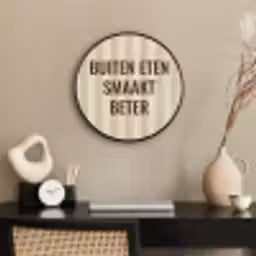 Buiten - Quote - Strepen - Zomer Fotolijst rond zonder passe partout klein -sfeer1