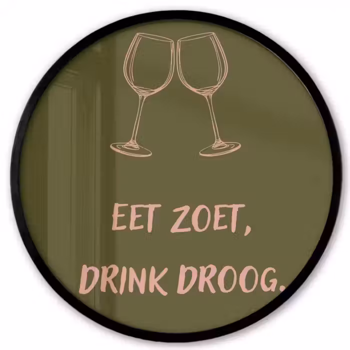 Roze - Groen - Wijn - Quote Fotolijst rond zonder passe partout klein -3d