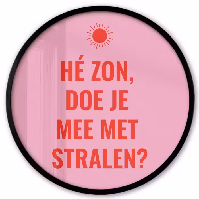 Roze - Zon - Quote Fotolijst rond zonder passe partout klein -3d