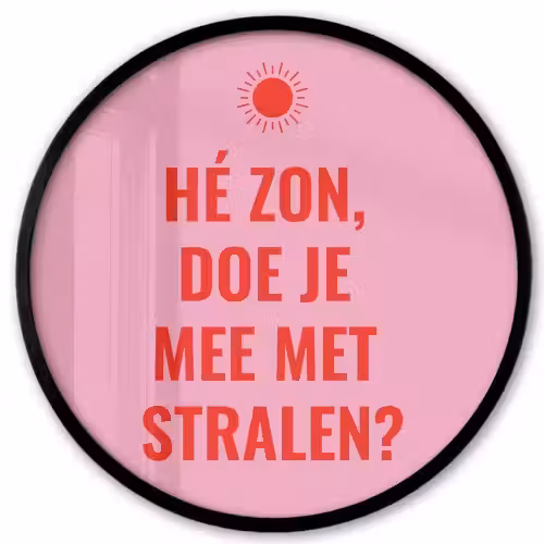 Roze - Zon - Quote Fotolijst rond zonder passe partout klein -3d