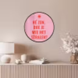 Roze - Zon - Quote Fotolijst rond zonder passe partout klein -sfeer3