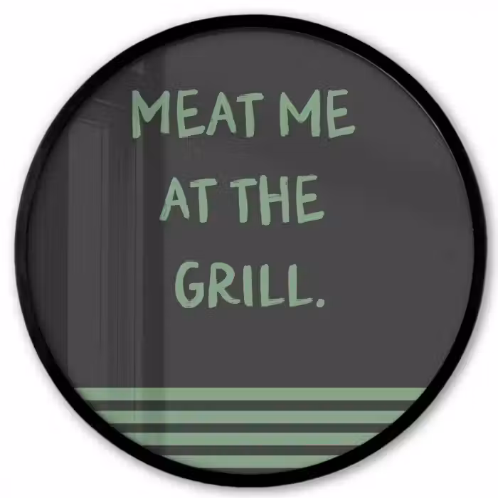 Quote - Groen - Grill - Zomer Fotolijst rond zonder passe partout klein -3d
