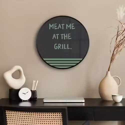 Quote - Groen - Grill - Zomer Fotolijst rond zonder passe partout klein -sfeer1