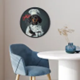 Quote - Neon - Hond - Kokskleding Fotolijst rond zonder passe partout klein -sfeer2
