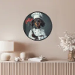 Quote - Neon - Hond - Kokskleding Fotolijst rond zonder passe partout klein -sfeer3