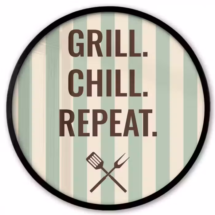 Quote - Strepen - Grill Fotolijst rond zonder passe partout klein -3d
