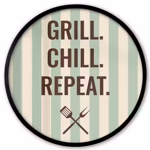 Quote - Strepen - Grill Fotolijst rond zonder passe partout klein -3d