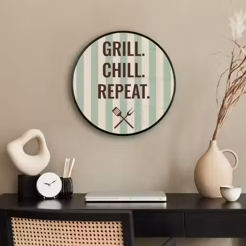 Quote - Strepen - Grill Fotolijst rond zonder passe partout klein -sfeer1