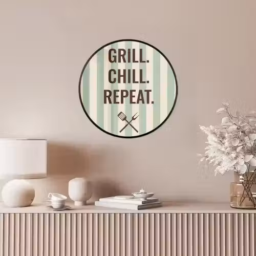 Quote - Strepen - Grill Fotolijst rond zonder passe partout klein -sfeer3
