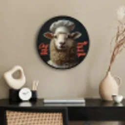 Schaap - Kokskleding - Neon - Quote Fotolijst rond zonder passe partout klein -sfeer1