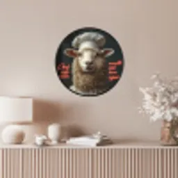 Schaap - Kokskleding - Neon - Quote Fotolijst rond zonder passe partout klein -sfeer3