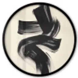 Strepen - Zwart - Abstract Fotolijst rond zonder passe partout klein -3d