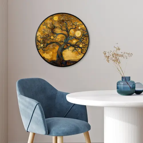 Boom - Levensboom - Abstract - Goud Fotolijst rond zonder passe partout klein -sfeer2