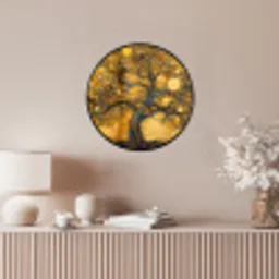 Boom - Levensboom - Abstract - Goud Fotolijst rond zonder passe partout klein -sfeer3