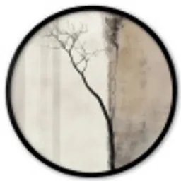 Wabi sabi - Plant - Beige Fotolijst rond zonder passe partout klein -3d