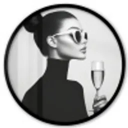 Vrouw - Champagne - Modern Fotolijst rond zonder passe partout klein -3d