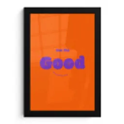 See the good - Paars - Oranje - Smiley fotolijst zwart zonder passe partout klein -3d