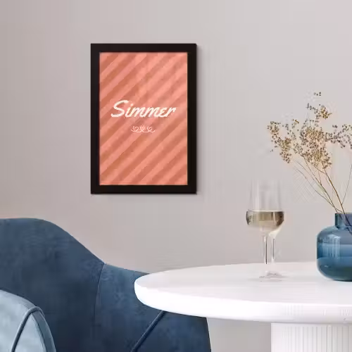 Simmer - Hartjes - Strepen - Roze fotolijst zwart zonder passe partout klein -sfeer4
