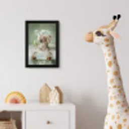 Soak it all in - Hond - Bad fotolijst zwart zonder passe partout klein -usfeer4_kinderkamer