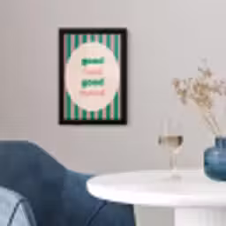 Gestreept - Quote - Ovaal - Roze fotolijst zwart zonder passe partout klein -sfeer4